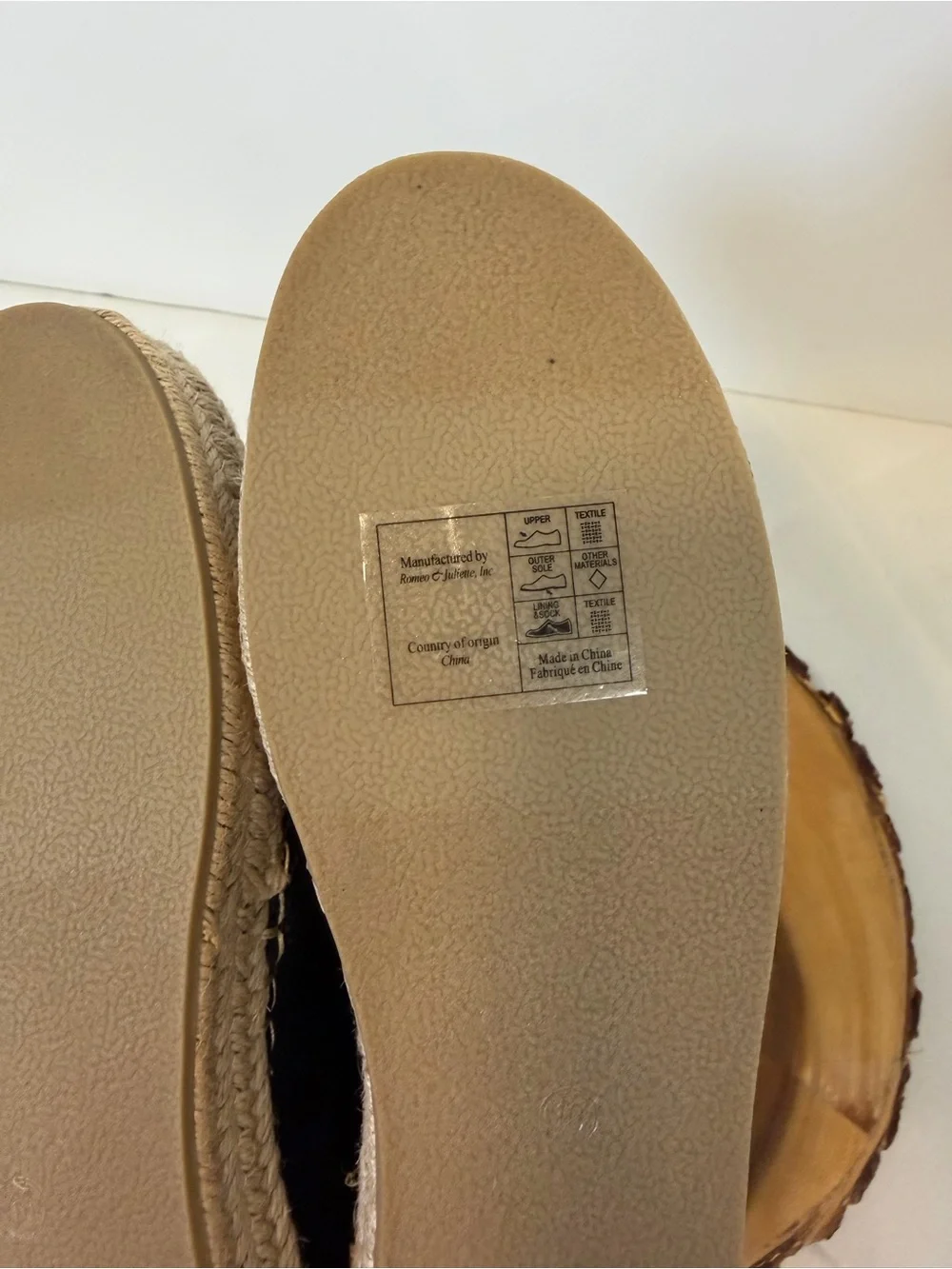 BearPaw Macchiato Black Woven Espadrille Slip-On Flats Round Toe Women’s Size 10